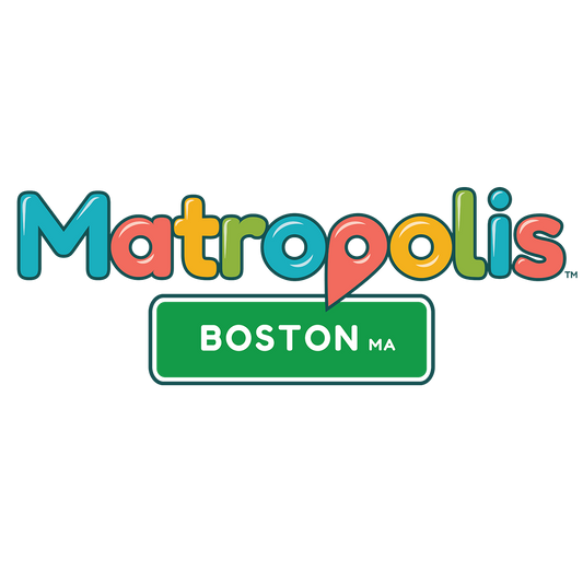 Colorful 'Matropolis' logo with a green sign indicating Boston, MA on a white background.